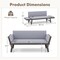 Outdoor Convertible Sofa Daybed with Adjustable Armrests for Balcony